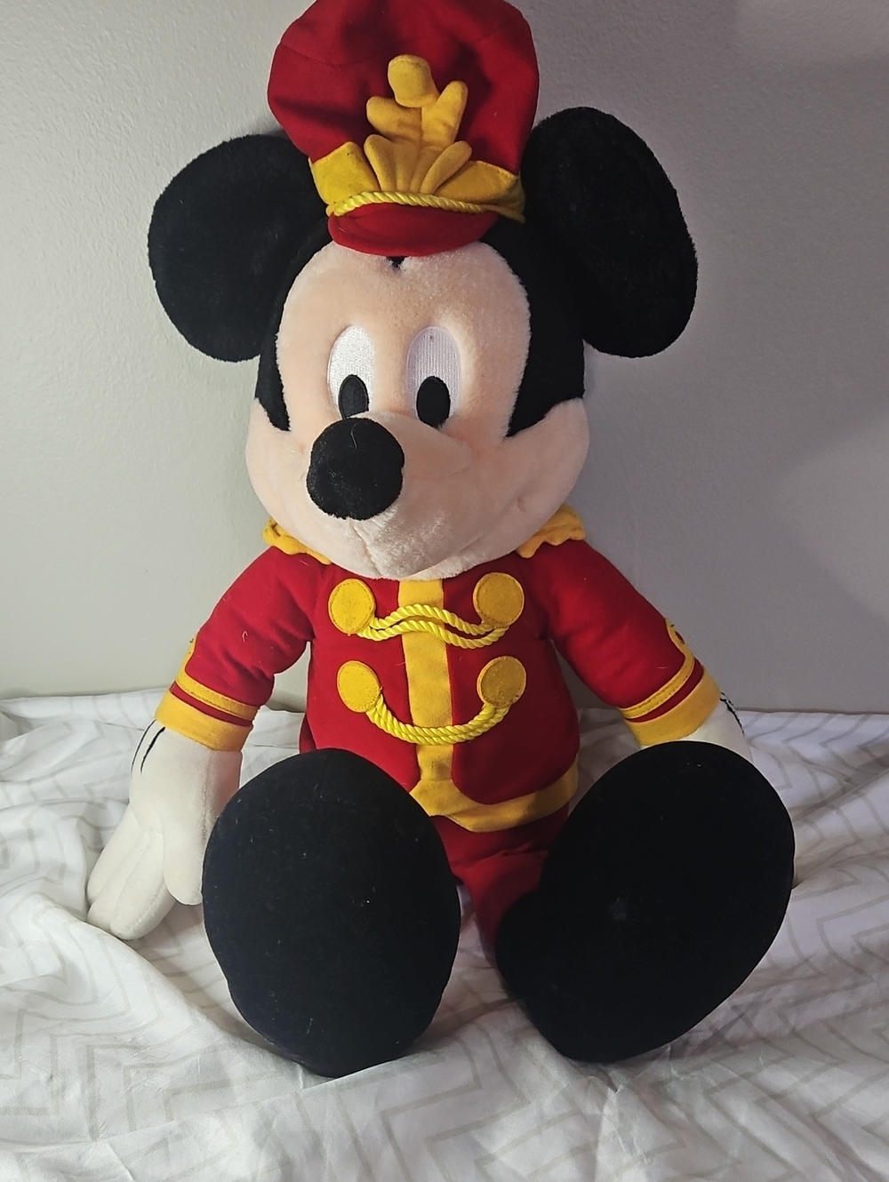 Disney Mickey Mouse Plush in Red, Black & Yellow Band Leader Outfit